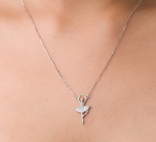 Dancing Ballerina Pendant Chain - 925 Silver