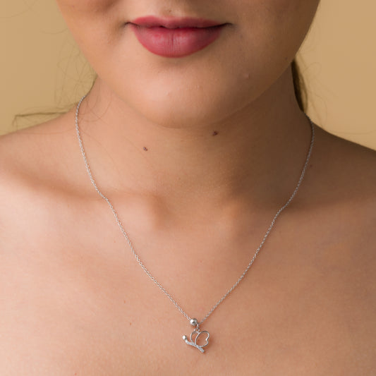 Little Butterfly Zircon Pendant Chain - 925 Silver