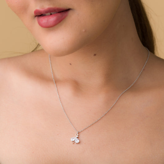 Dancing Doll Zircon Pendant Chain - 925 Silver