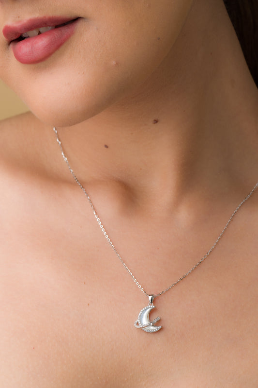 Moon Pendant Chain - 925 Silver