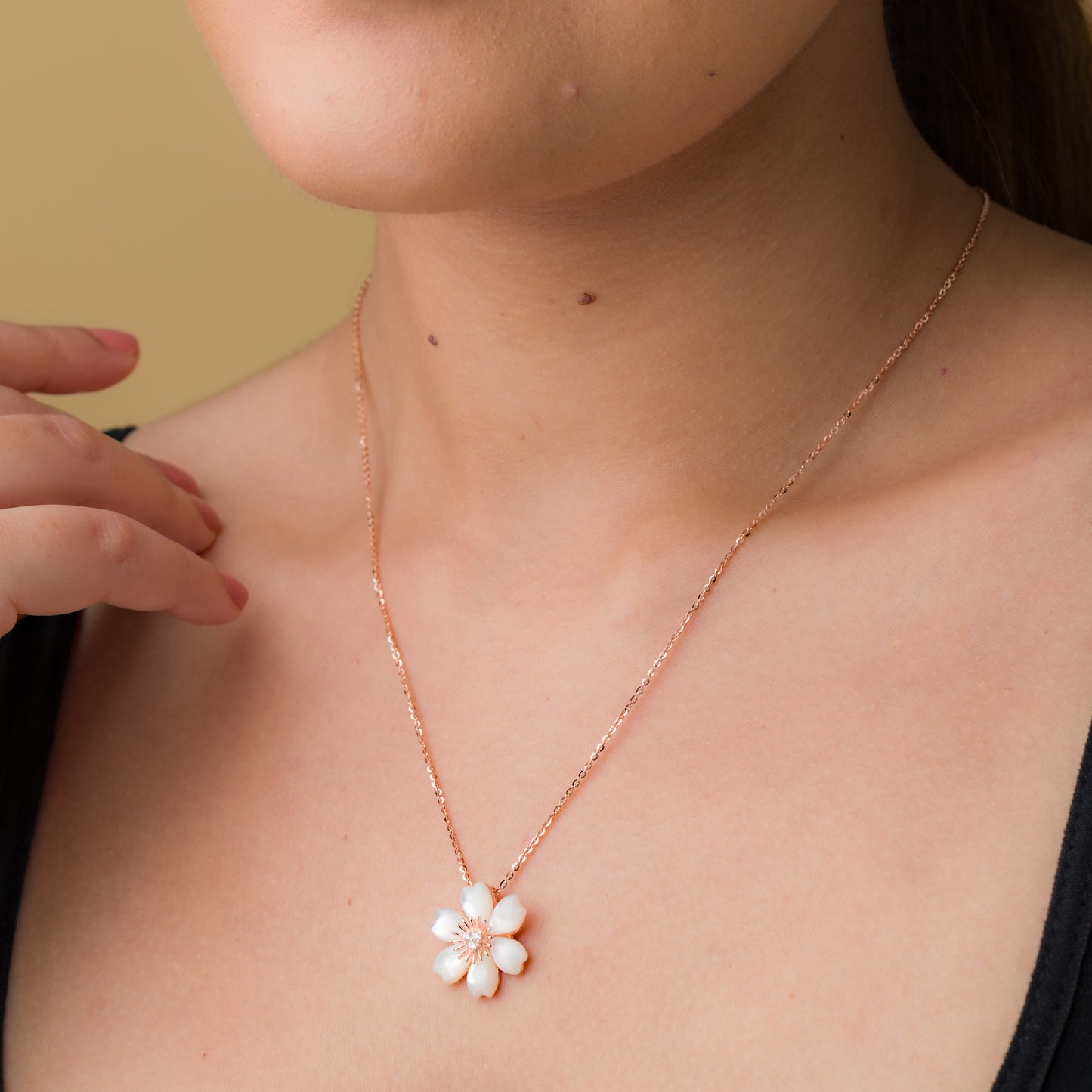 Bloomed Flower Pendant Chain - 925 Silver