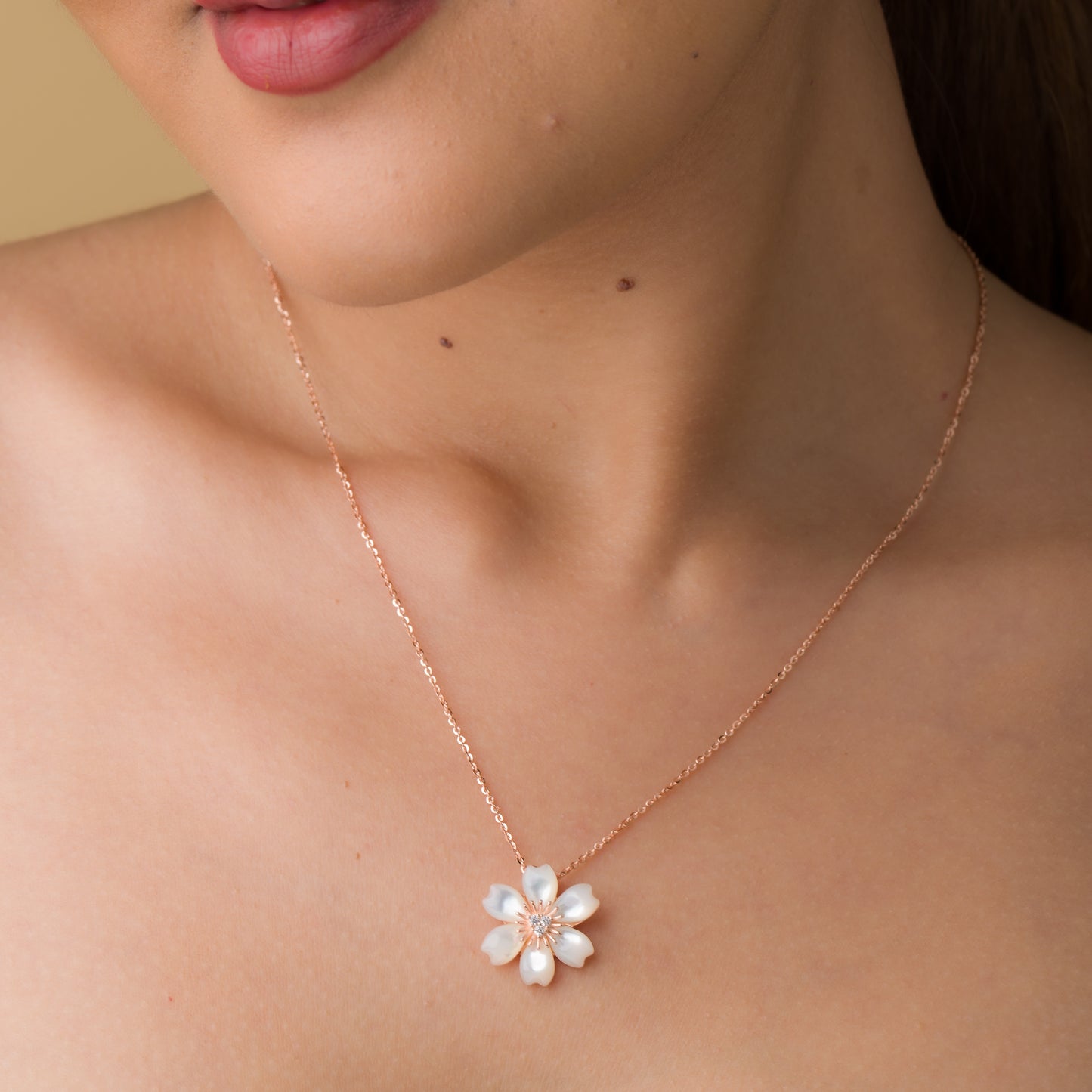 Bloomed Flower Pendant Chain - 925 Silver