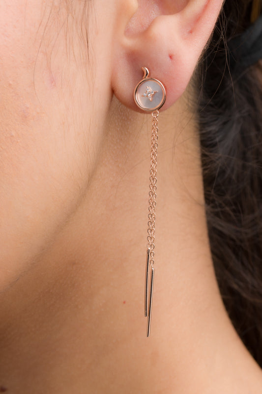 Mother Of Pearl Sui Dhaaga Earrings - 925 Silver