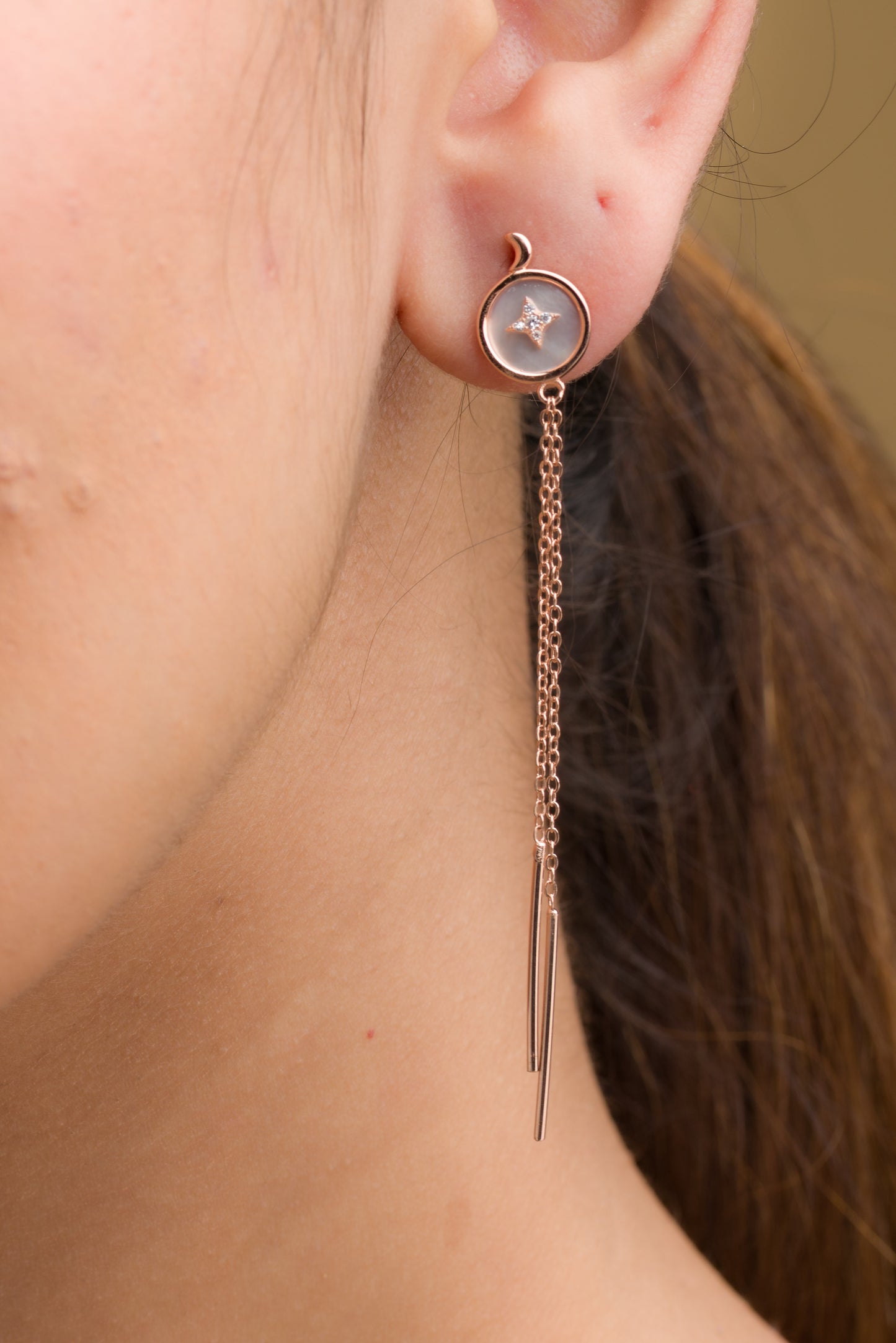 Mother Of Pearl Sui Dhaaga Earrings - 925 Silver