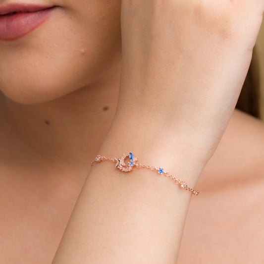 Crystal Butterfly Zircon Bracelet - 925 Silver