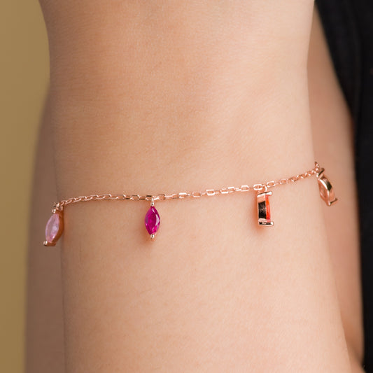 Colorful Charms Bracelet - 925 Silver