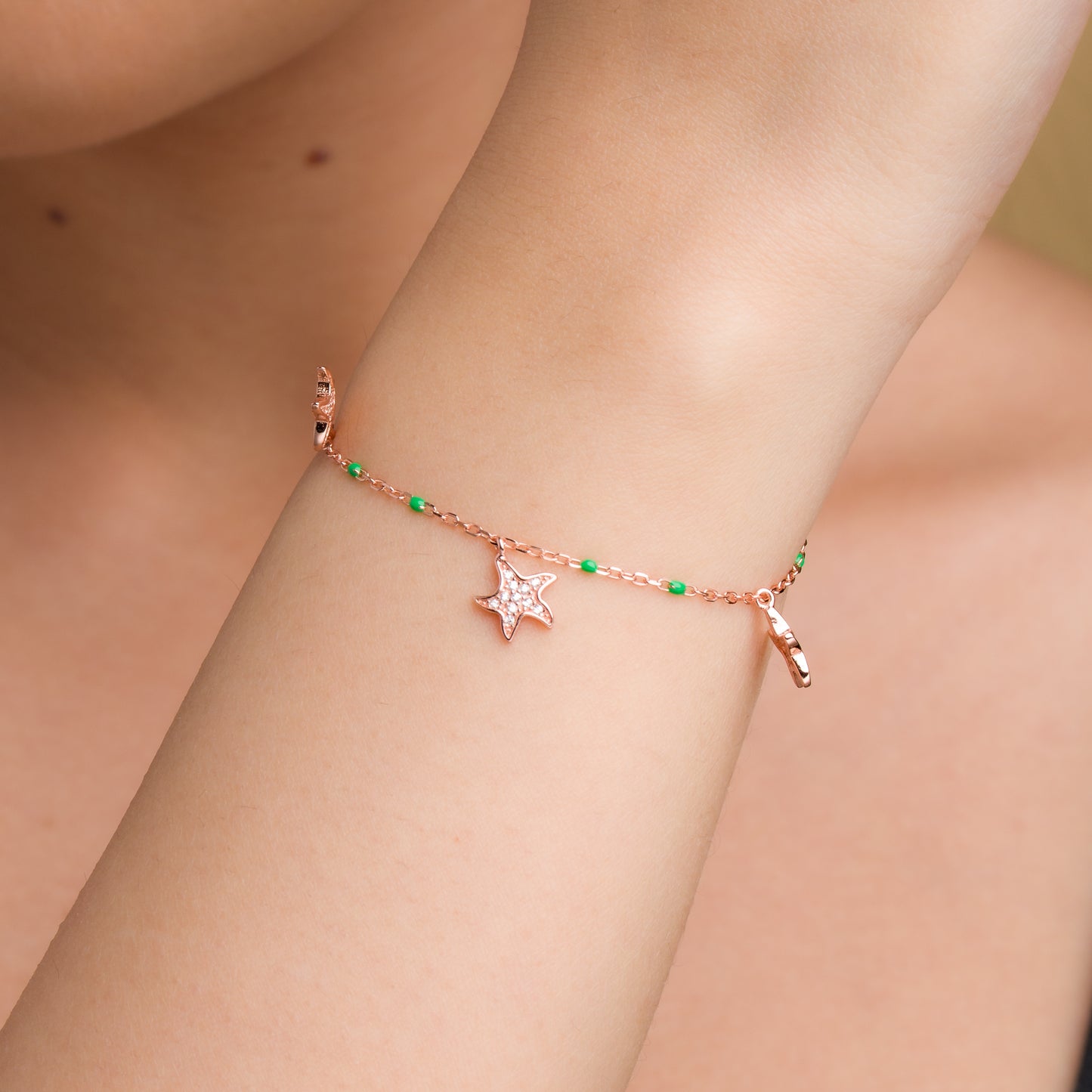 Trio Star Charms Bracelet - 925 Silver
