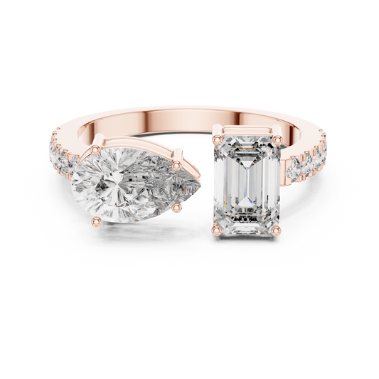 Toi Et Moi Solitaire Diamond Ring