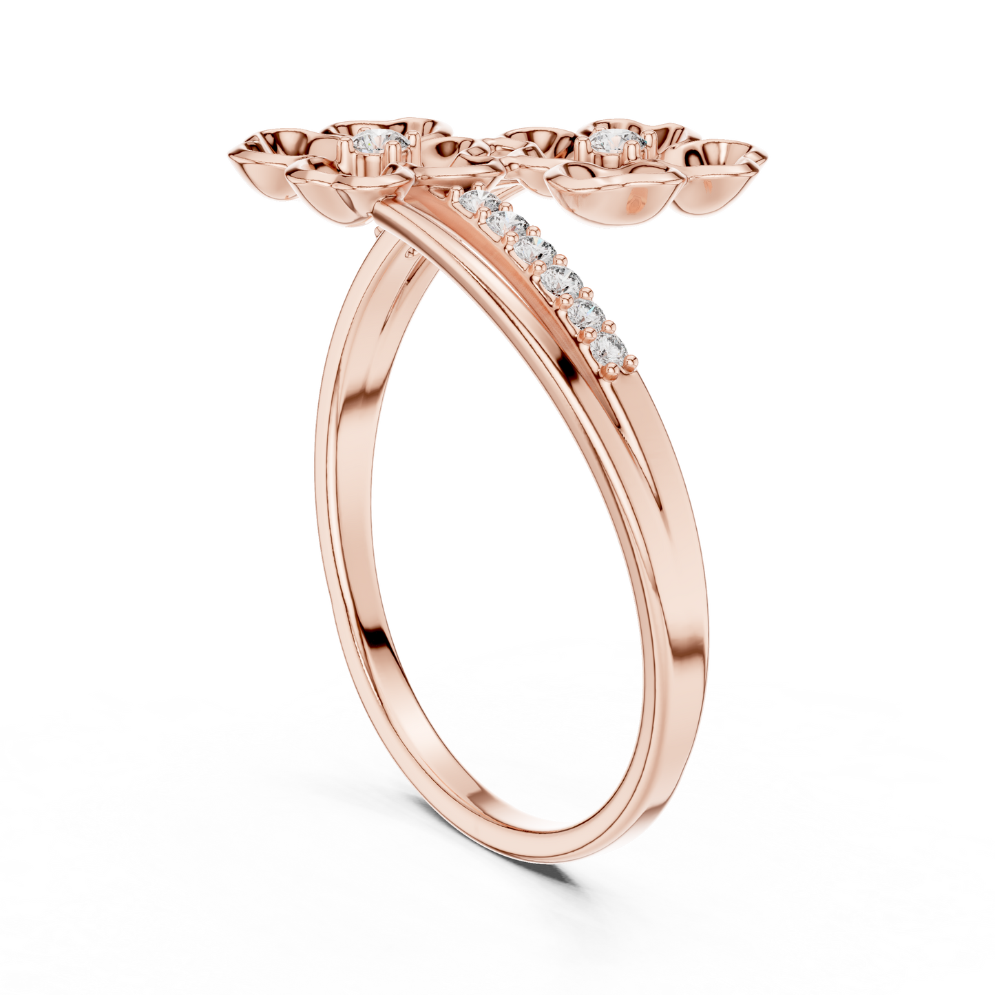 Lovely Flowers Diamond Ring