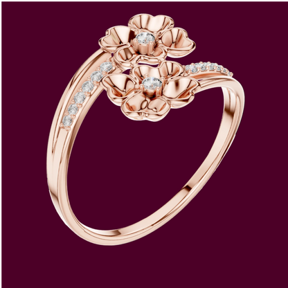 Lovely Flowers Diamond Ring