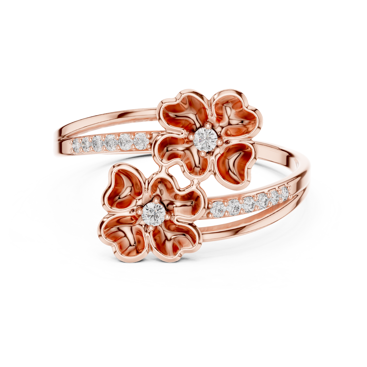 Lovely Flowers Diamond Ring