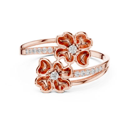 Lovely Flowers Diamond Ring