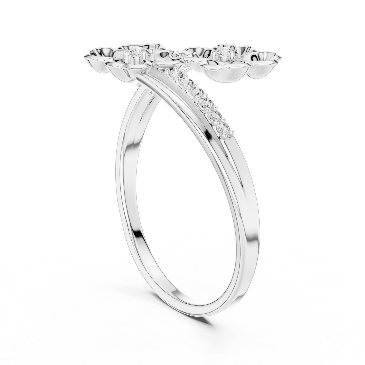 Lovely Flowers Diamond Ring