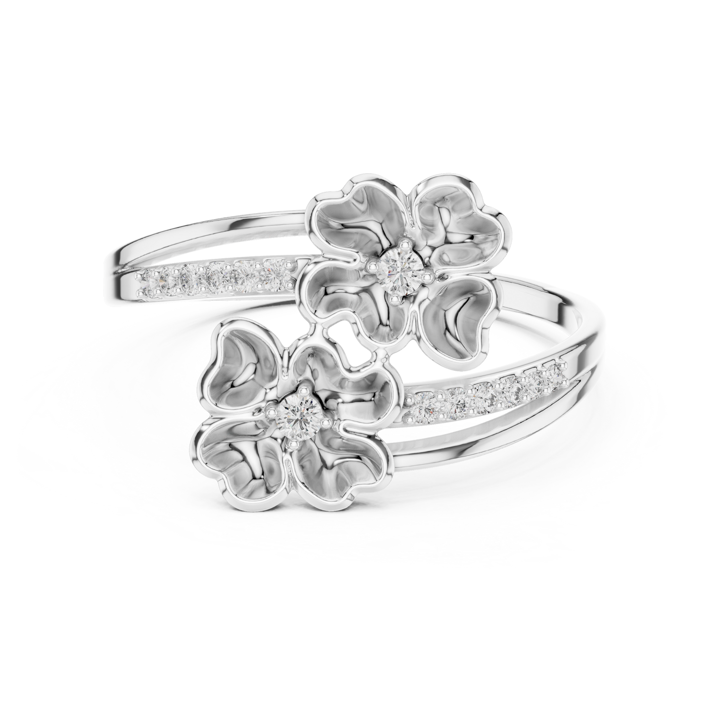 Lovely Flowers Diamond Ring