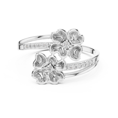 Lovely Flowers Diamond Ring