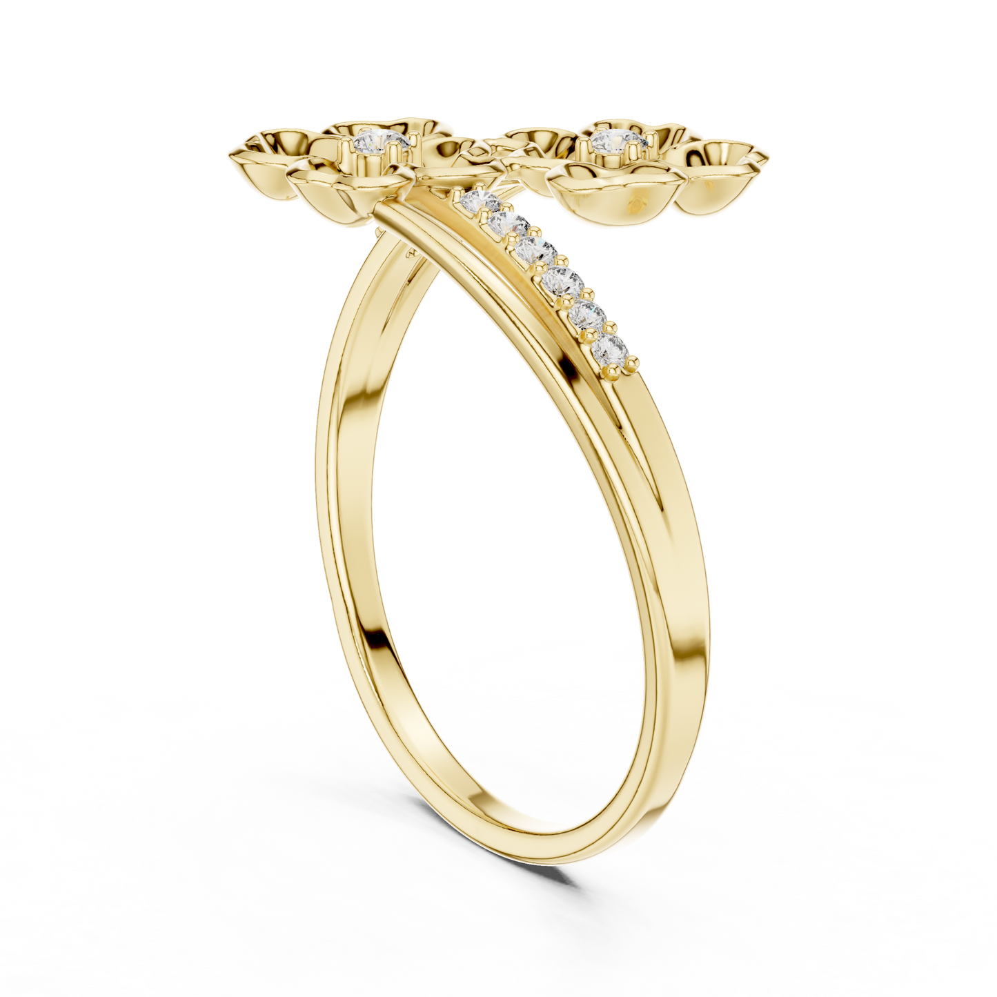 Lovely Flowers Diamond Ring