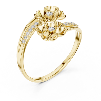 Lovely Flowers Diamond Ring