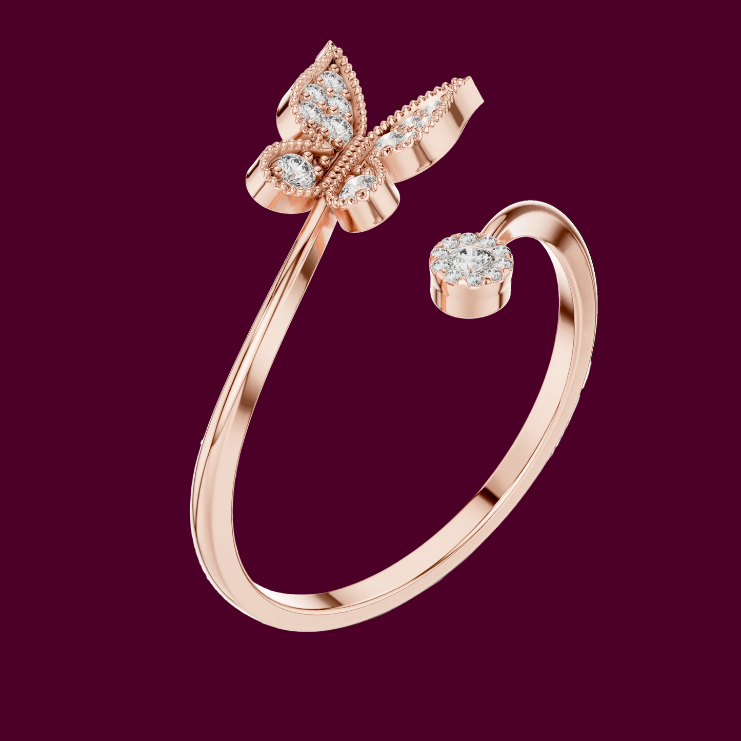 Opulent Butterfly Cocktail Diamond Ring