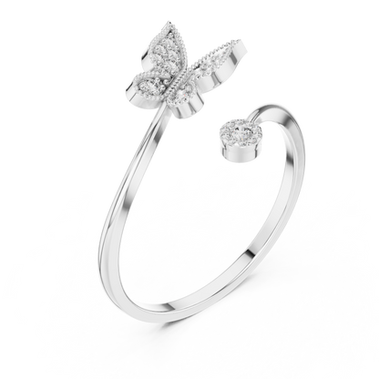 Opulent Butterfly Cocktail Diamond Ring