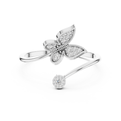 Opulent Butterfly Cocktail Diamond Ring