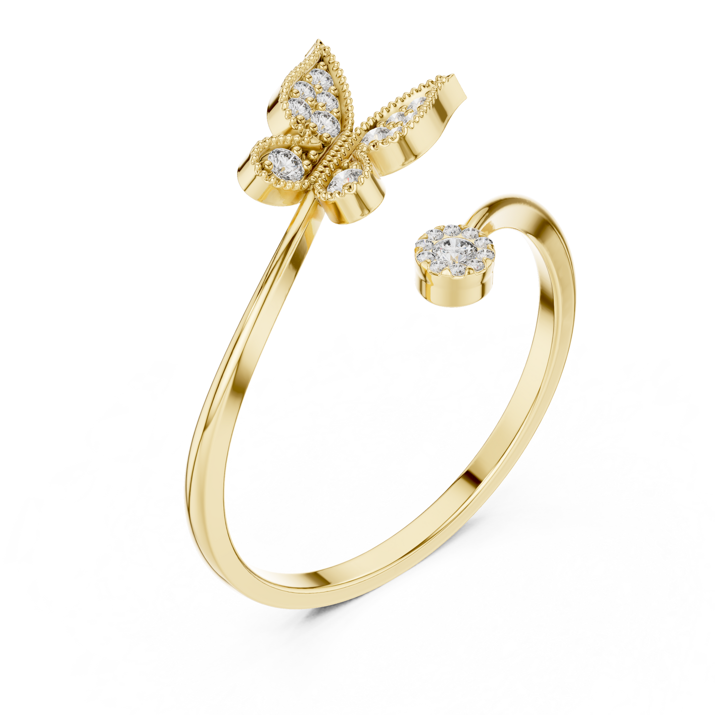 Opulent Butterfly Cocktail Diamond Ring