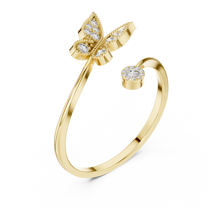 Opulent Butterfly Cocktail Diamond Ring