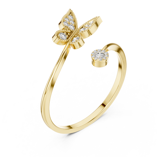 Opulent Butterfly Cocktail Diamond Ring