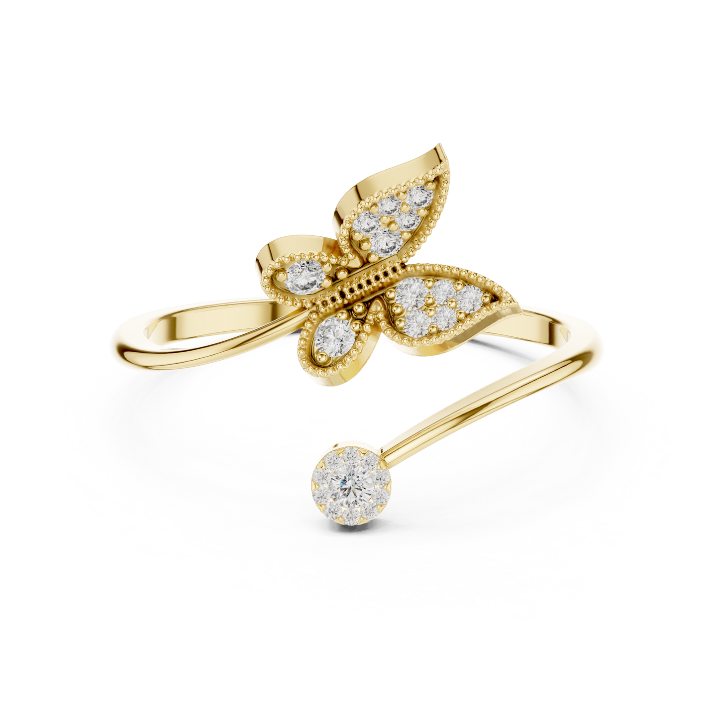 Opulent Butterfly Cocktail Diamond Ring