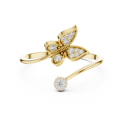 Opulent Butterfly Cocktail Diamond Ring