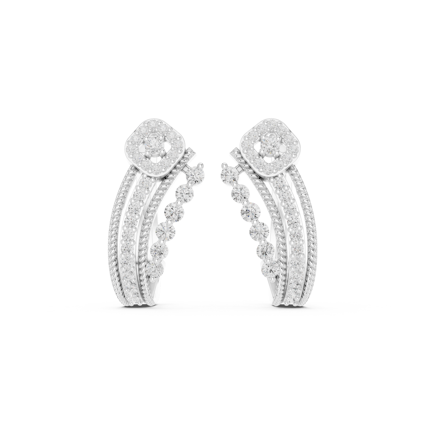 Luxe Hoop Diamond Earrings
