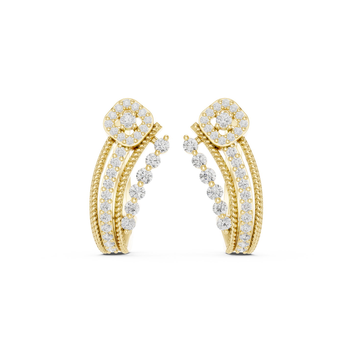 Luxe Hoop Diamond Earrings