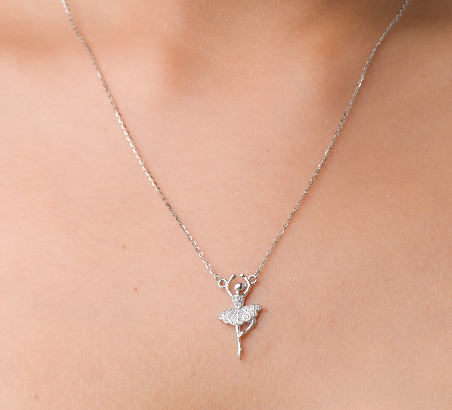 Dancing Ballerina Pendant Chain - 925 Silver