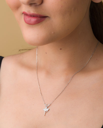 Dancing Ballerina Pendant Chain - 925 Silver