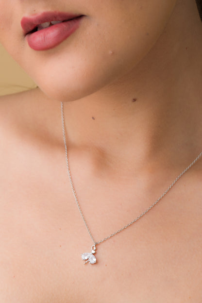 Dancing Doll Zircon Pendant Chain - 925 Silver