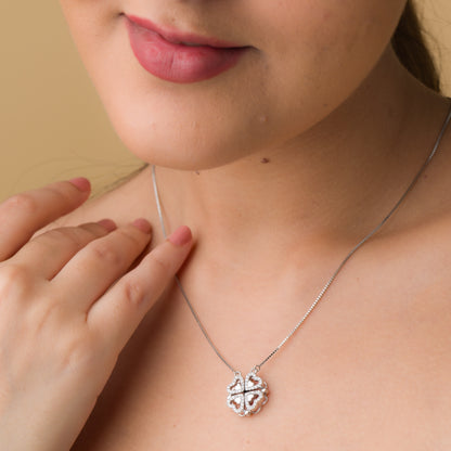 Magnetic Clover Pendant Chain - 925 Silver