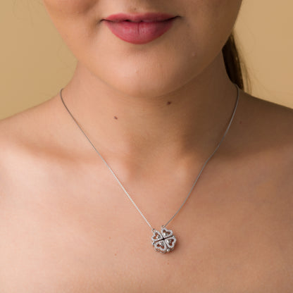 Magnetic Clover Pendant Chain - 925 Silver
