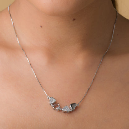 Magnetic Heart Clover Pendant Chain - 925 Silver