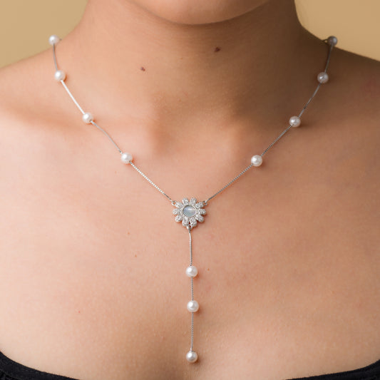 Pearl Clover Chain Pendant - 925 Silver