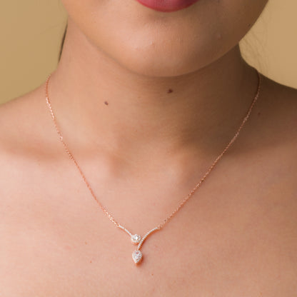 Pears Shaped Zircon Pendant Chain - 925 Silver
