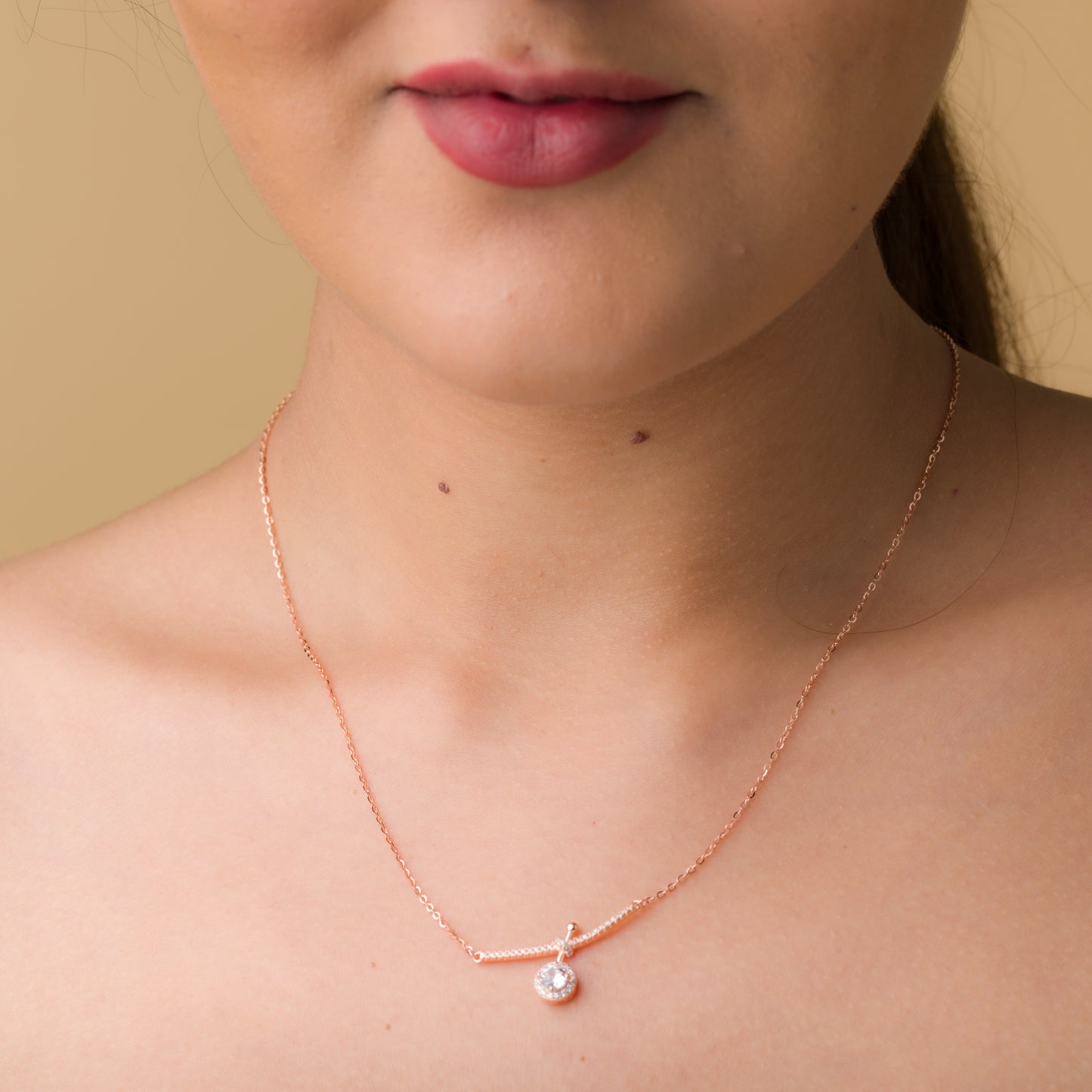 Anchor Zircon Pendant Chain - 925 Silver