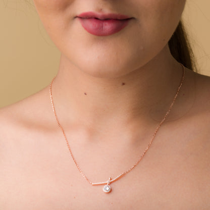 Anchor Zircon Pendant Chain - 925 Silver