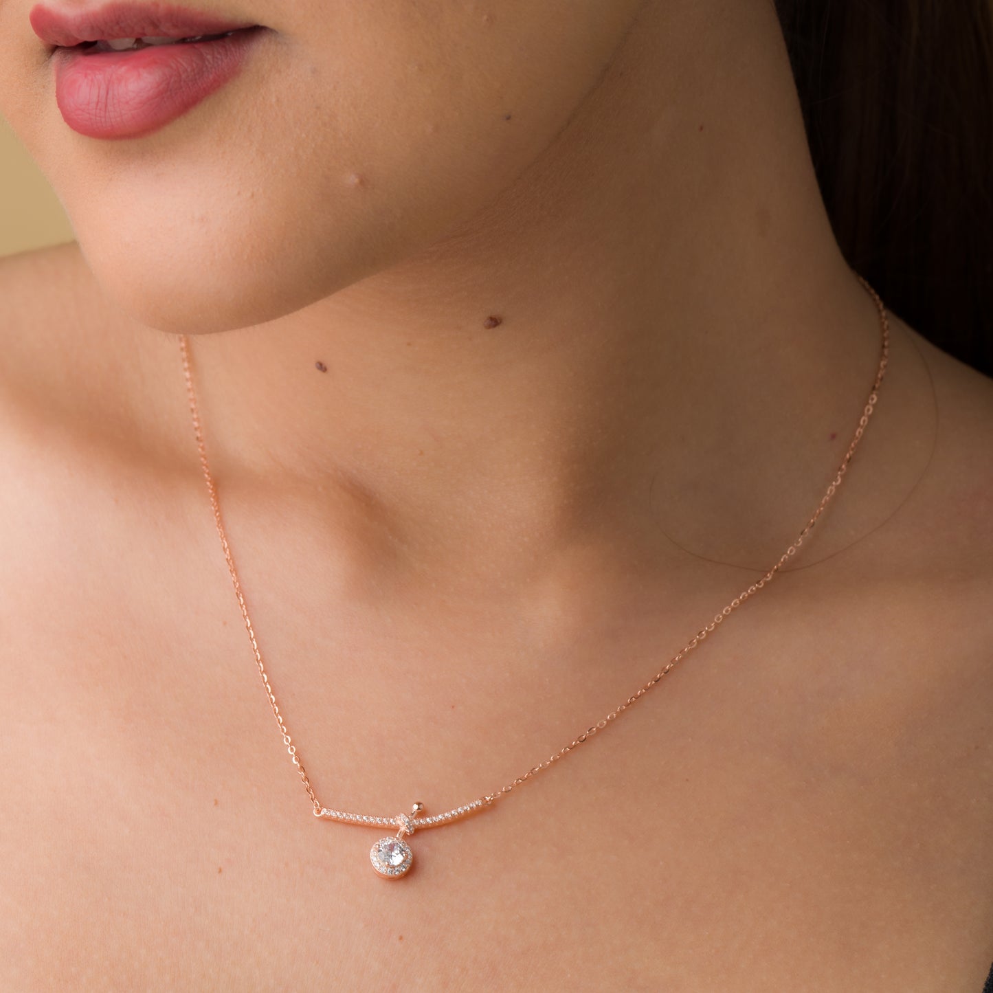 Anchor Zircon Pendant Chain - 925 Silver