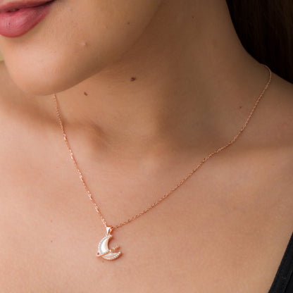 Moon Pendant Chain - 925 Silver