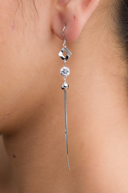 Ball Zircon Dangler Earrings - 925 Silver
