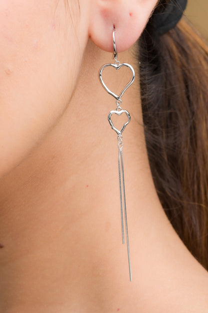 Hearts Dangler Earrings - 925 Silver