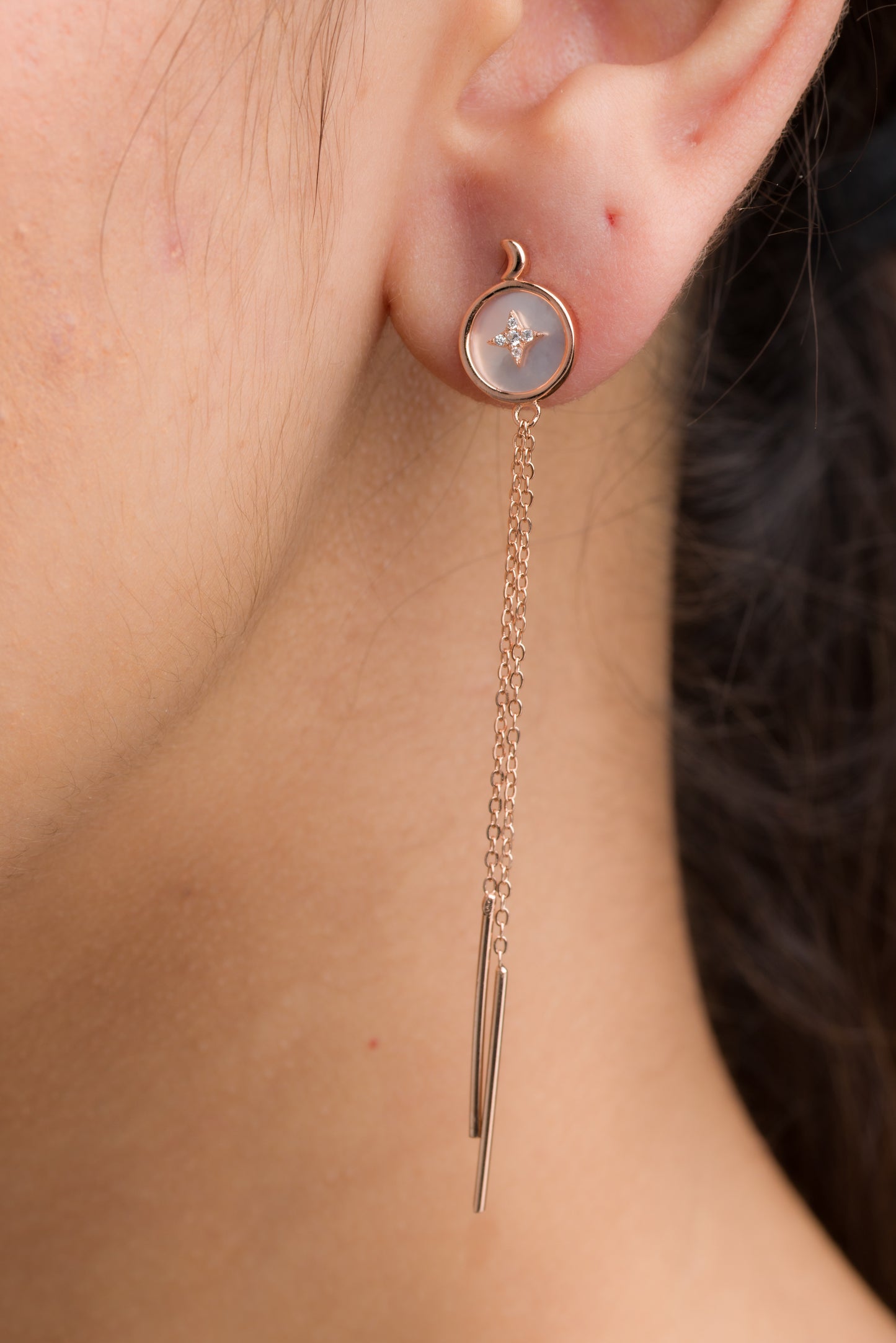 Mother Of Pearl Sui Dhaaga Earrings - 925 Silver