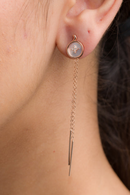 Mother Of Pearl Sui Dhaaga Earrings - 925 Silver