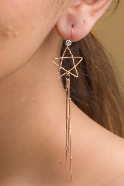 Dazzle Star Dangle Earrings - 925 Silver
