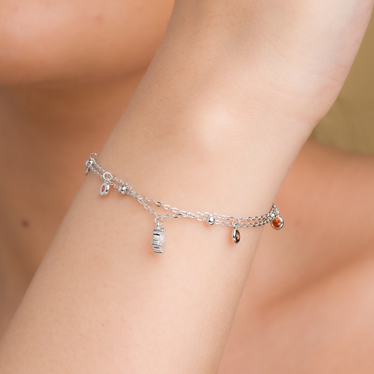 Flower Charms Bracelet - 925 Silver