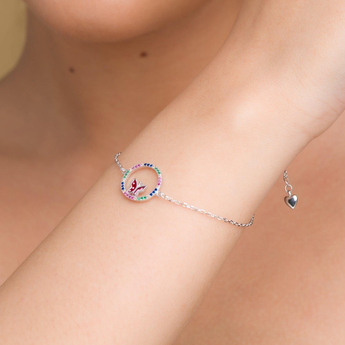 Colorful Butterfly Bracelet - 925 Silver